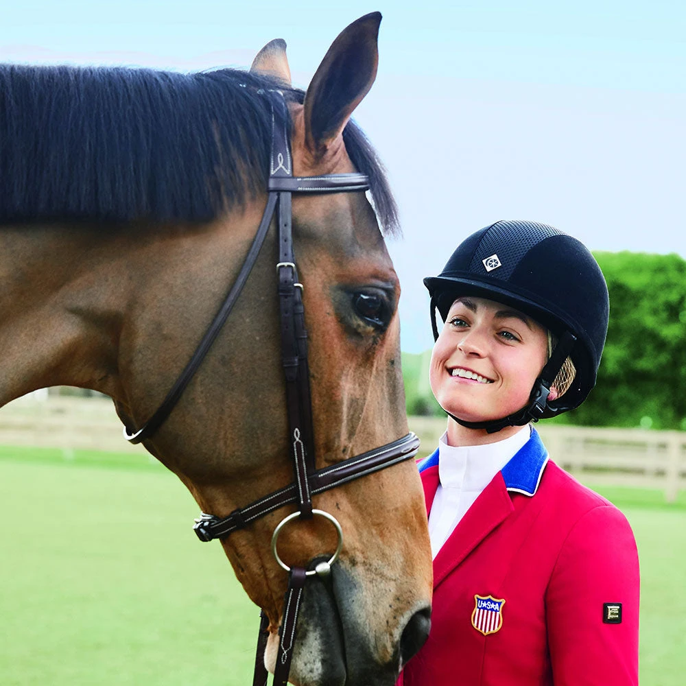 Charles Owen AYR8 Plus Helmet In Black Microsuede 2 Charles Owen AYR8 Plus Helmet In Black Microsuede - Image 2