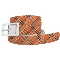 C4 Fall Plaid Ladies Belt With White Buckle