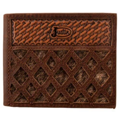 Justin Back Pocket Bifold Mens Wallet - Brindle Inlay -Ovation Store 2172768w3 1