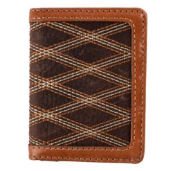 Justin Bifold Card Mens Wallet - Crisscross Stitch -Ovation Store 22054565m5 3