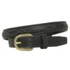 Raised Fancy Stitch .75 Inch Black Unisex Belt