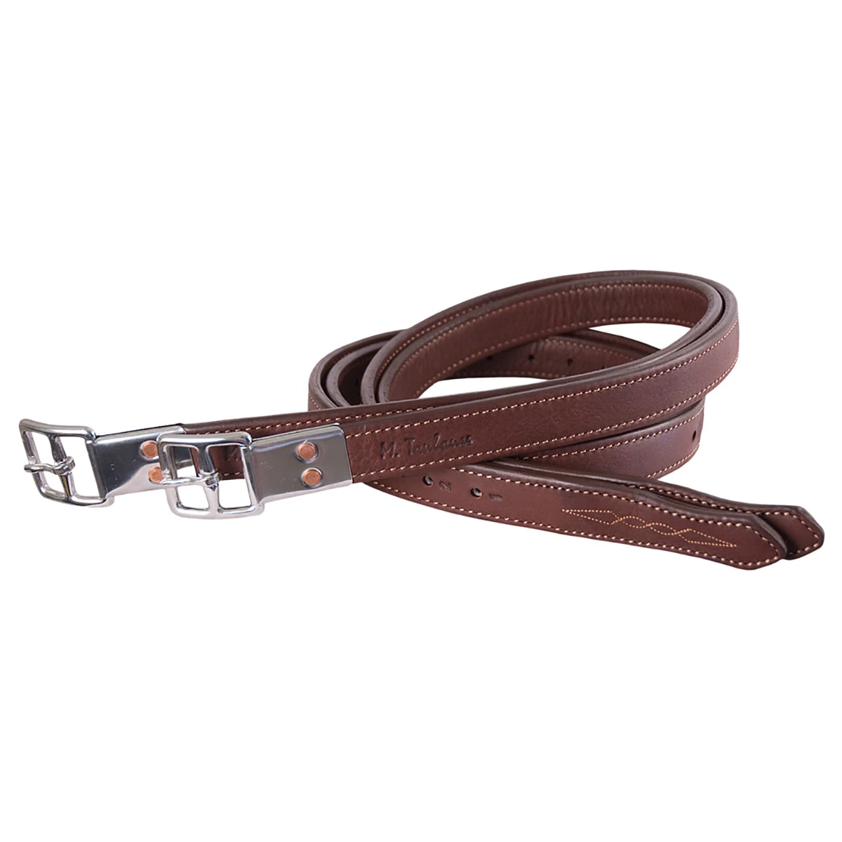 M Toulouse Platinum Fancy Stitch Stirrup Leathers 2 M Toulouse Platinum Fancy Stitch Stirrup Leathers - Image 2