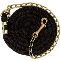 Weaver Leather Weaver Poly Lead With Brass Plated Chain - 8ft -Ovation Store 35 2125 c1105 a06df5a9 ac99 45e7 808a 4dd0ec0cd9ce