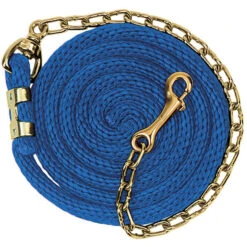 Weaver Leather Weaver Poly Lead With Brass Plated Chain - 8ft -Ovation Store 35 2125 c1106