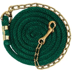 Weaver Leather Weaver Poly Lead With Brass Plated Chain - 8ft -Ovation Store 35 2125 c1129