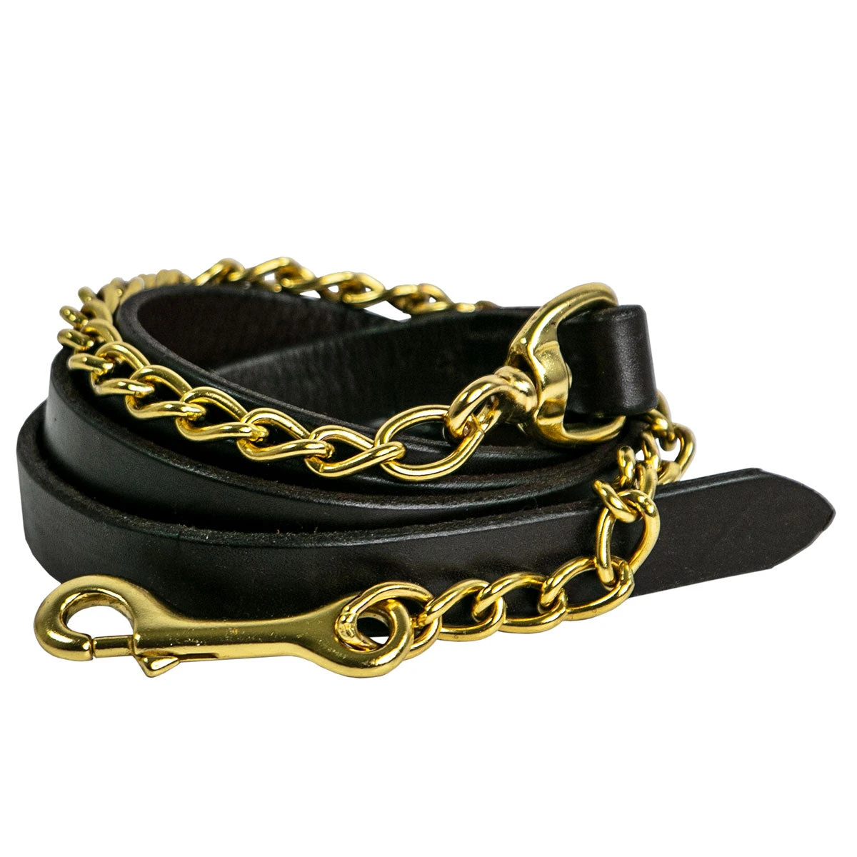 Quiet Creek Leather Lead 24 In Brass Chain 1 Quiet Creek Leather Lead 24 In Brass Chain