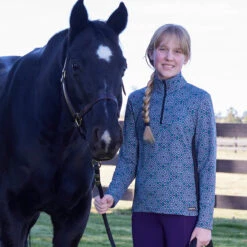 Kerrits Iris Starlight Rail Side Quarter Zip Girls Technical -Ovation Store 60295p k c1157 alt1