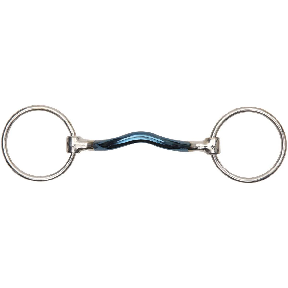 Shires Blue Sweet Iron Low Port Mullen Loose Ring Snaffle 1 Shires Blue Sweet Iron Low Port Mullen Loose Ring Snaffle