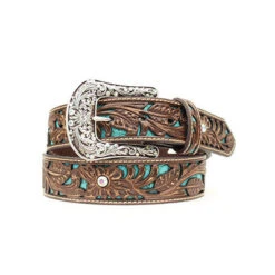 Ariat Tooled Turquoise Inlay Ladies Belt