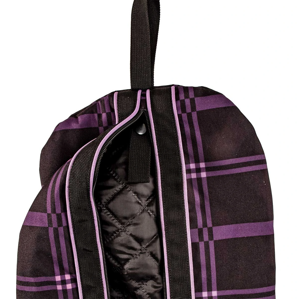 Chestnut Bay Quilted Lined Bridle Bag - Black Plaid 3 Chestnut Bay Quilted Lined Bridle Bag - Black Plaid - Image 3
