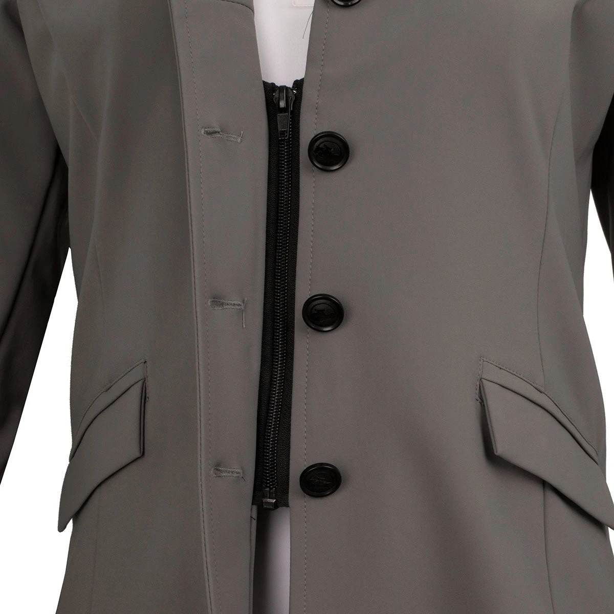 Grand Prix Madelyn Ladies Show Coat - Light Grey 2 Grand Prix Madelyn Ladies Show Coat - Light Grey - Image 2